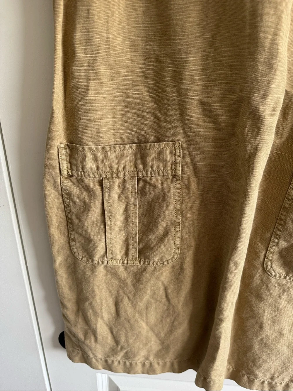 J.Crew khaki linen cotton blend lace-up cargo shift dress